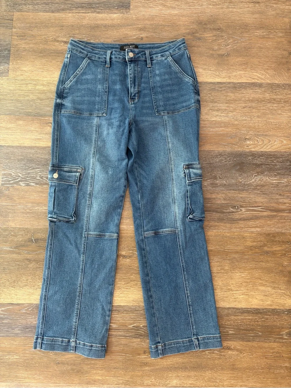 JUDY BLUE Wide Leg Cargo Jeans size 15/32